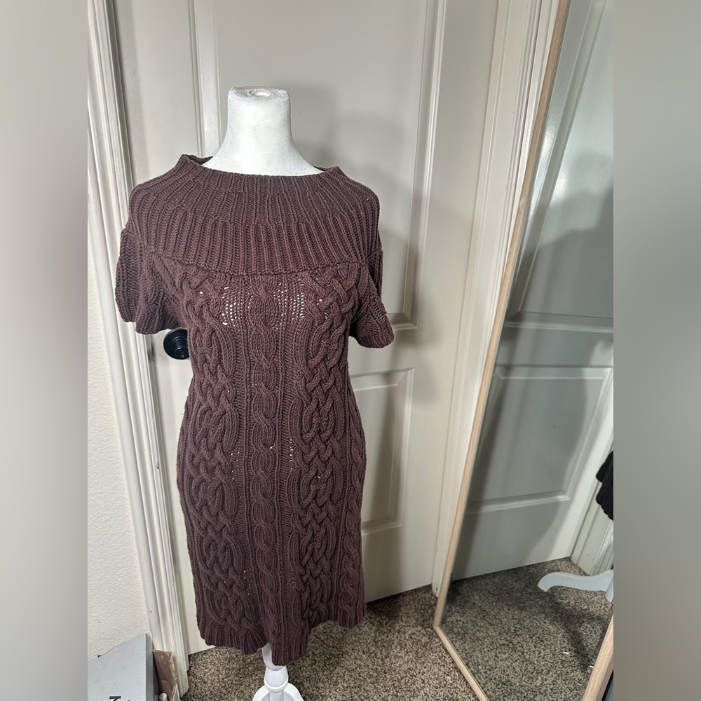 Vintage Y2K 525 america Brown Cable Knit Dress